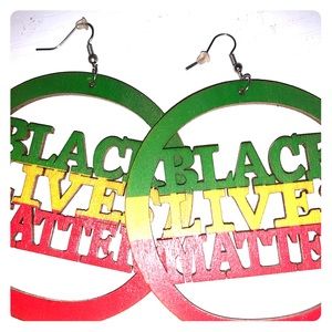 Black lives matter wooden earrings #blm